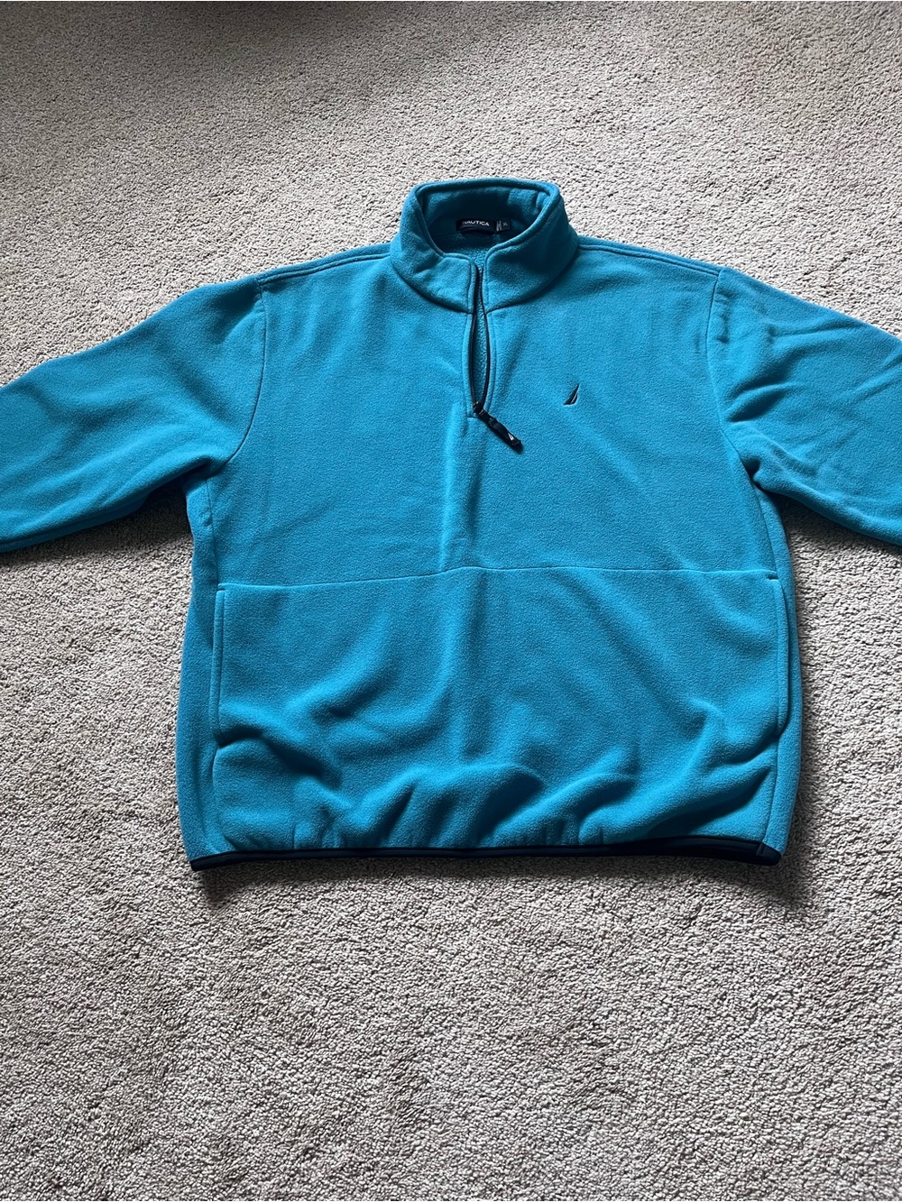 Nautica Men's Quarter-Zip Fleece Pullover - Teal
